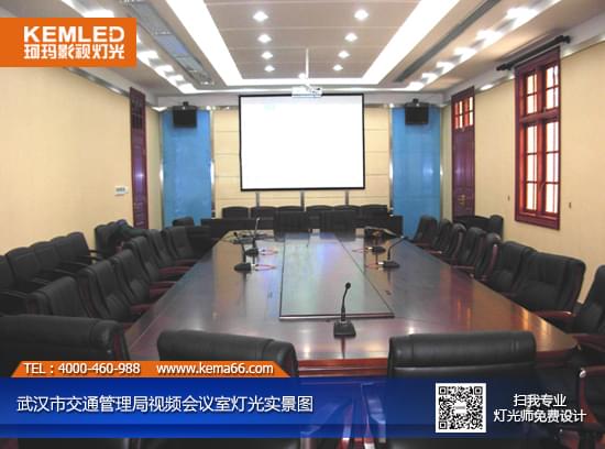武汉市交通管理局视频会议室灯光实景图