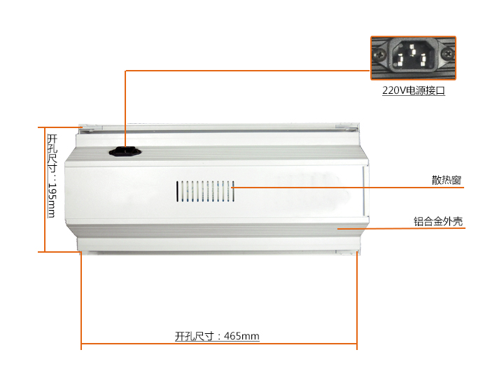 长方形不动三基色灯2 36W背面