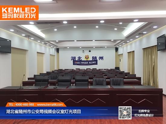 湖北省随州市公安局视频会议室灯光项目实景图