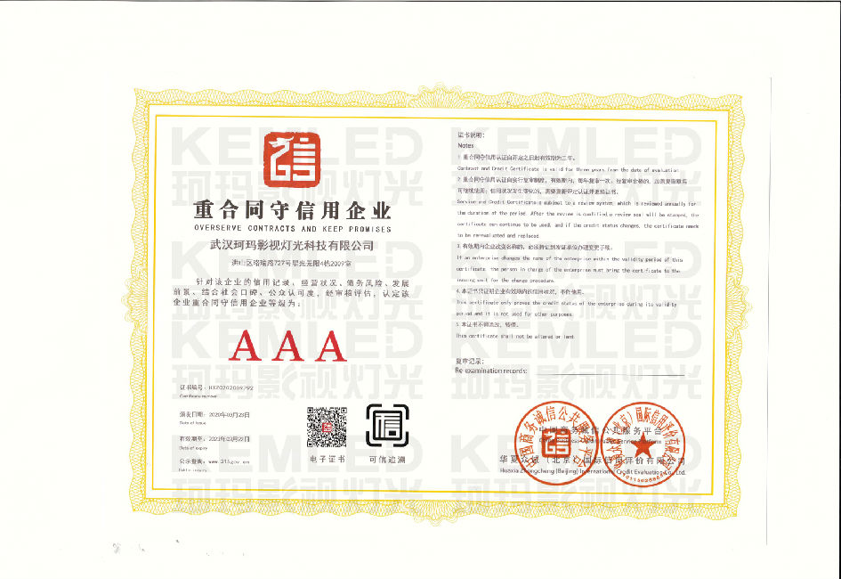 重合同守信用证书